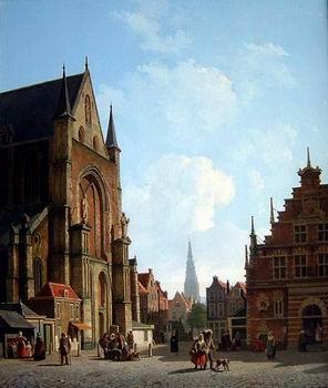 unknow artist European city landscape, street landsacpe, construction, frontstore, building and architecture.049 oil painting picture